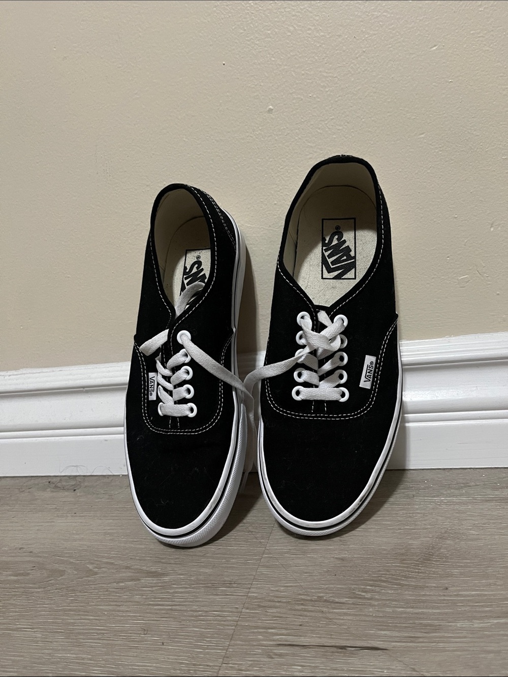 Vans Black and White Low-Top Canvas Sneakers